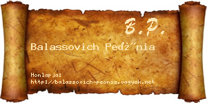 Balassovich Peónia névjegykártya